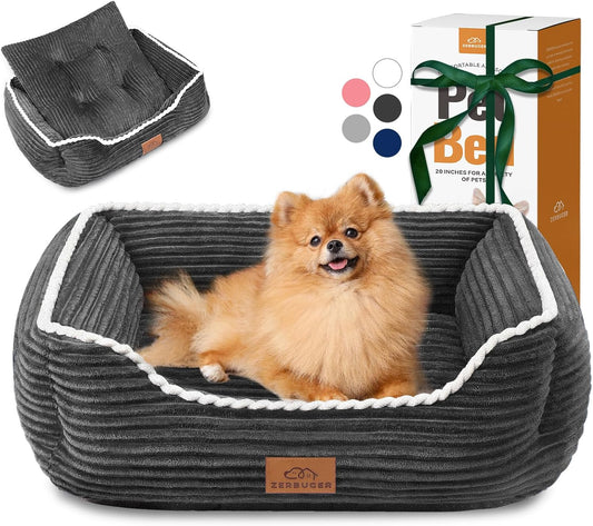 Orthopedic Dog Bed for Medium Dogs,Dog Sofa Beds Supportive Foam Pet Couch Bed with Removable Washable Mat and Nonskid Bottom (Medium, Dark Grey)