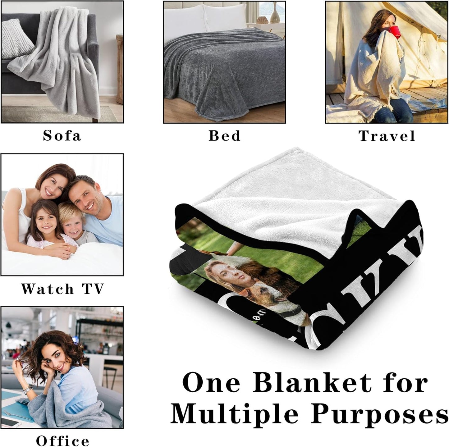 Funny DIY Personalized Pet Memorial Blanket with Photo Pet Memorial Gifts for Dogs Cats Loss of Dog Sympathy Gift Dog Bereavement Remembrance Pets Loss Gifts Custom Dogs Picture Blanket