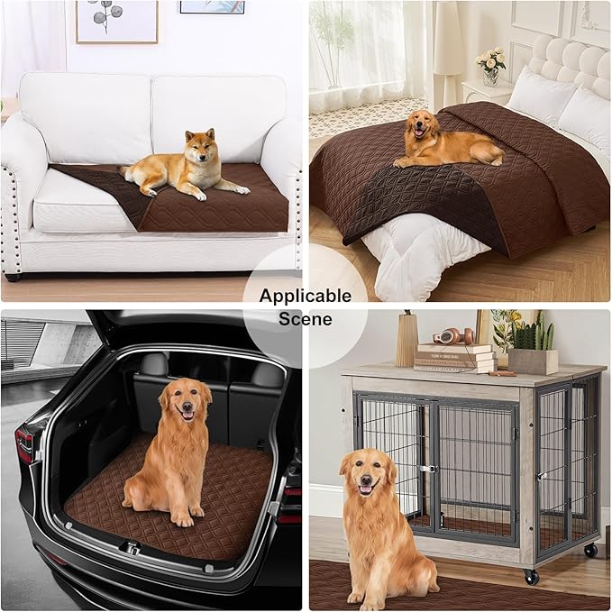 Smiry Waterproof Dog Blanket, 30x53 Inch Soft Pet Bed Cover Reversible, Washable Sofa Couch Furniture Protector for Small Medium Large Dog Puppy Cat, Brown/Chocolate