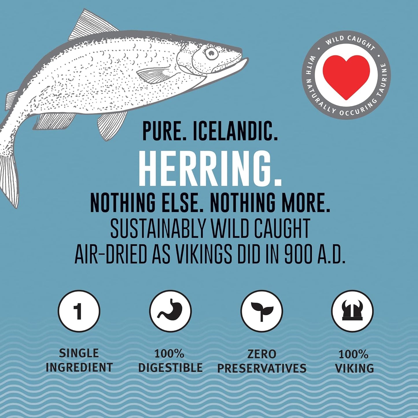 Icelandic+ Whole Fish Herring - 9oz Bag - Dog Treats, Pure Wild-Caught & Air-Dried, Single Ingredient Snack, Pet Chew, Just The Fish Nothing Else