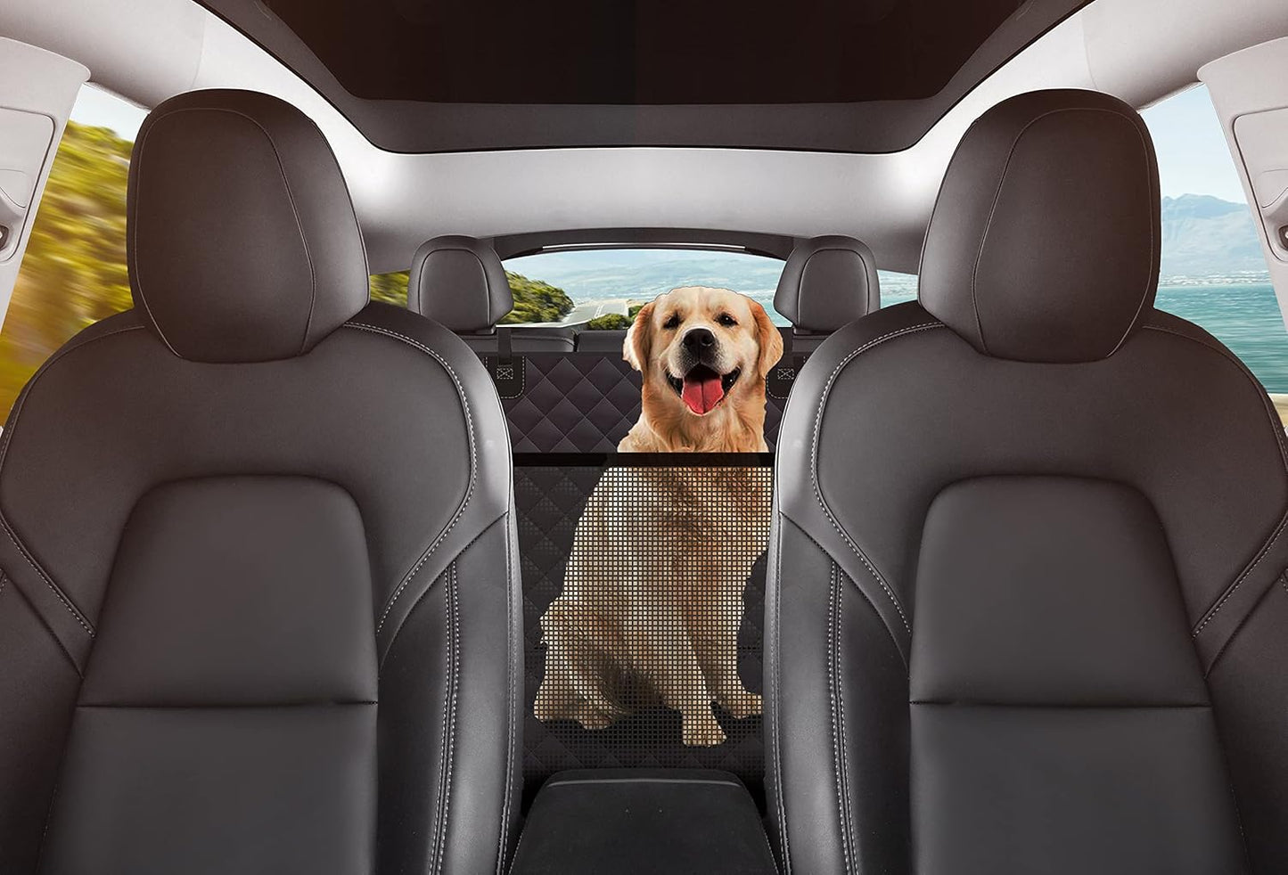 GXT Dog Back Seat Cover Protector for Cars SUV and Trucks with Mesh Window, Scratchproof Nonslip and Waterproof Material