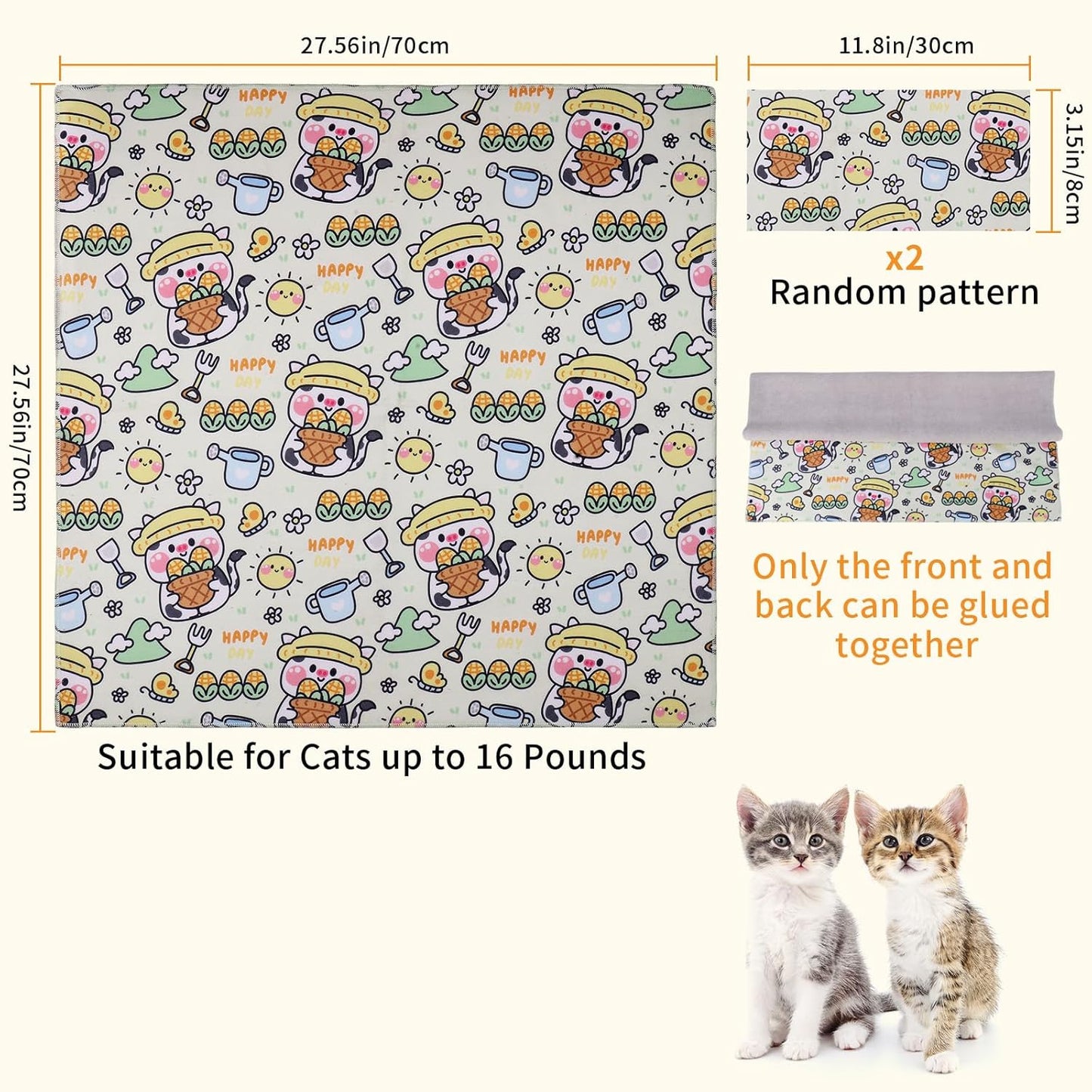 Cat Wrap for Grooming,Cat Wrap for Cutting Nails,Self-Adherent Soft Cat Blanket，Restrain the Cat to Keep Calm,Anti-Bite, Anti-Scratch, Wrap anti-Escape Grooming Bags for Cats ( within 16lbs)