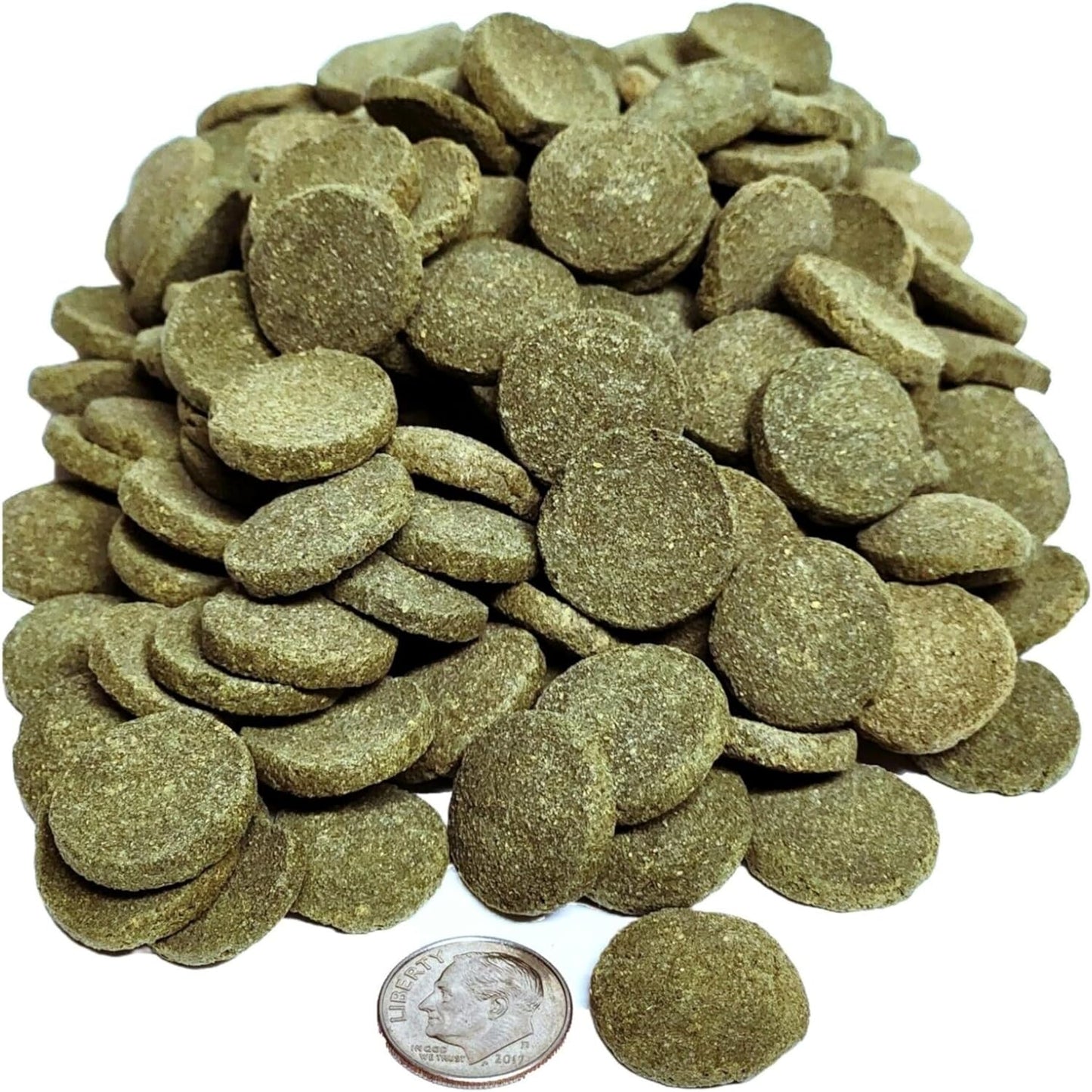 Aquatic Foods Inc. 18mm - 3/4" Sinking Wafers of Algae & Spirulina Ideal for Plecos, Bottom Fish, Catfish, Shrimp, Snails, All Herbivorous & Omnivorous Tropical Fish - Zeigler Wafers..1-lb
