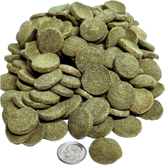 Aquatic Foods Inc. 18mm - 3/4" Sinking Wafers of Algae & Spirulina Ideal for Plecos, Bottom Fish, Catfish, Shrimp, Snails, All Herbivorous & Omnivorous Tropical Fish - Zeigler Wafers..25-lbs