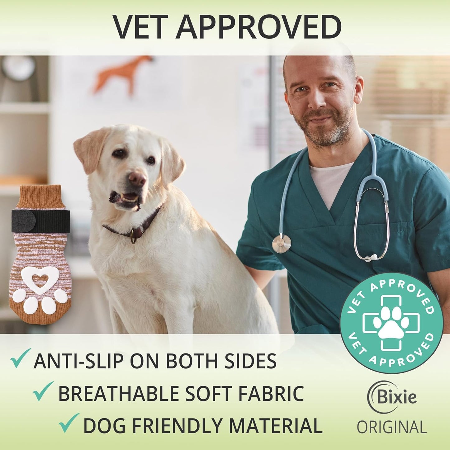 Non-Slip Dog Socks for Hardwood Floors - 6-Pack | Anti-Slip Toes to Prevent Licking Paws, Add Grip, and Provide Paw Protection | for All Ages and Senior Dogs - XXS