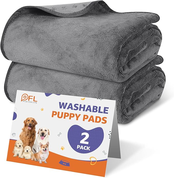 Washable Dog Pee Pads 36x36 2Pack Reusable Puppy Pads, Absorb Dog Mats Non-Slip Puppy Training Pads for Whelping, Potty, Training, Playpen, Crate