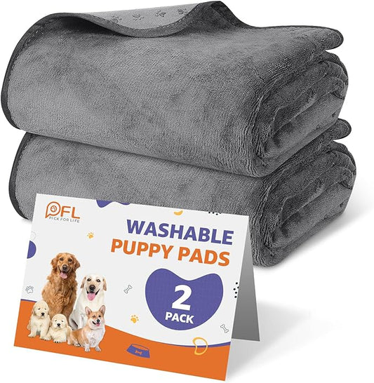 Washable Dog Pee Pads 36x36 2Pack Reusable Puppy Pads, Absorb Dog Mats Non-Slip Puppy Training Pads for Whelping, Potty, Training, Playpen, Crate