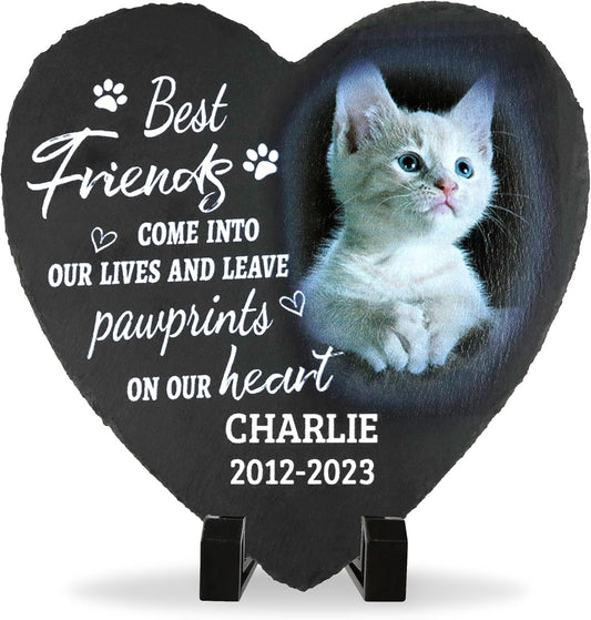 ODB Gifts for Loss of Cat, Cat Memorial Stone, Cat Memorial Gifts, Cat Loss Gifts, Cat Head Stones, Cemetery Decorations for Grave, Cat Grave Marker, Gifts for Cat Lovers (Cat)
