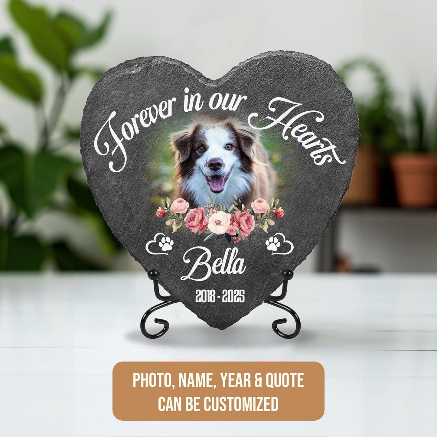 Custom Pet Stone Memorial Dog Memorial Plaque with Photo | Customized Headstone in Loving Memory Pets for Pets Lovers | Pet Memory Stone for Dog Sympathy Gifts Personalized Gifts for Dogs