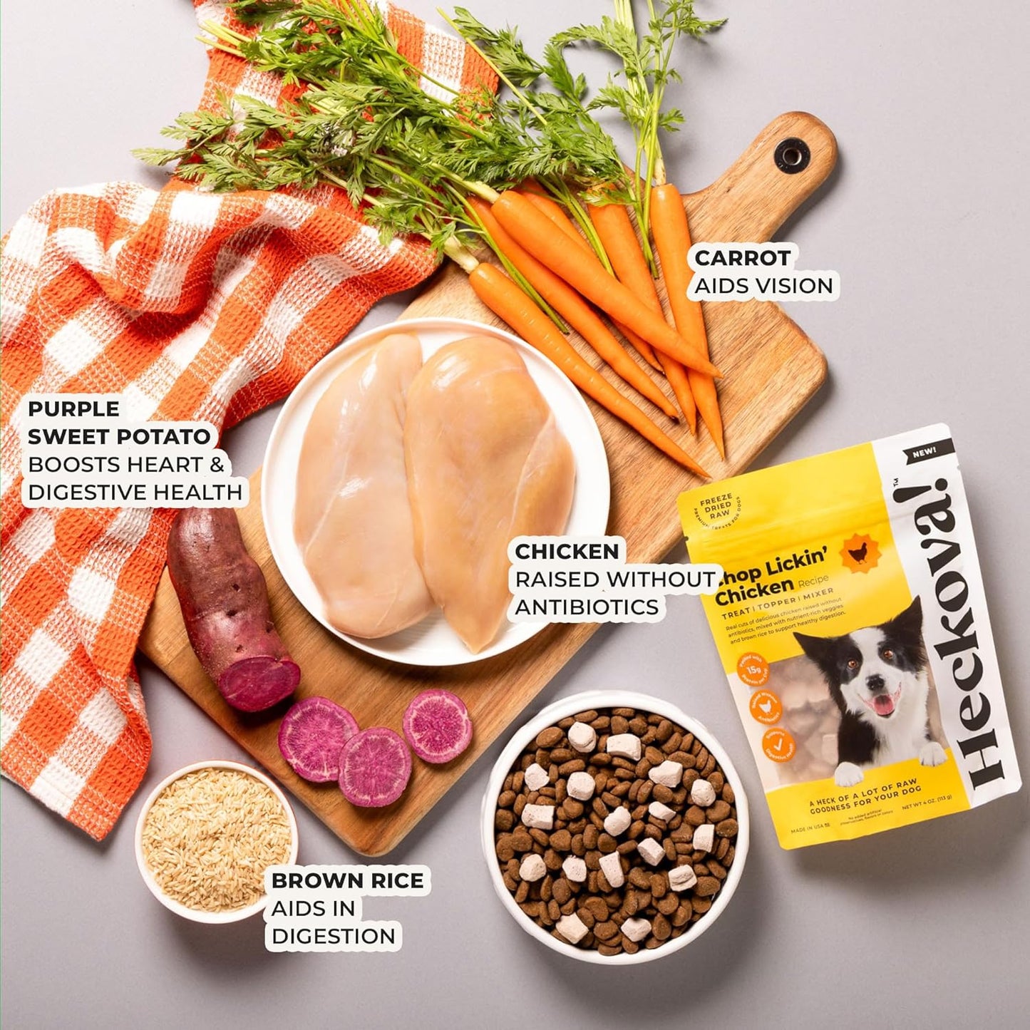 Chop Lickin’ Chicken - Freeze Dried Raw Dog Treats, Real Cuts of Chicken for Training, Meal Topper, High Protein, 15g Per Cup, Made in The USA, 4oz Bag