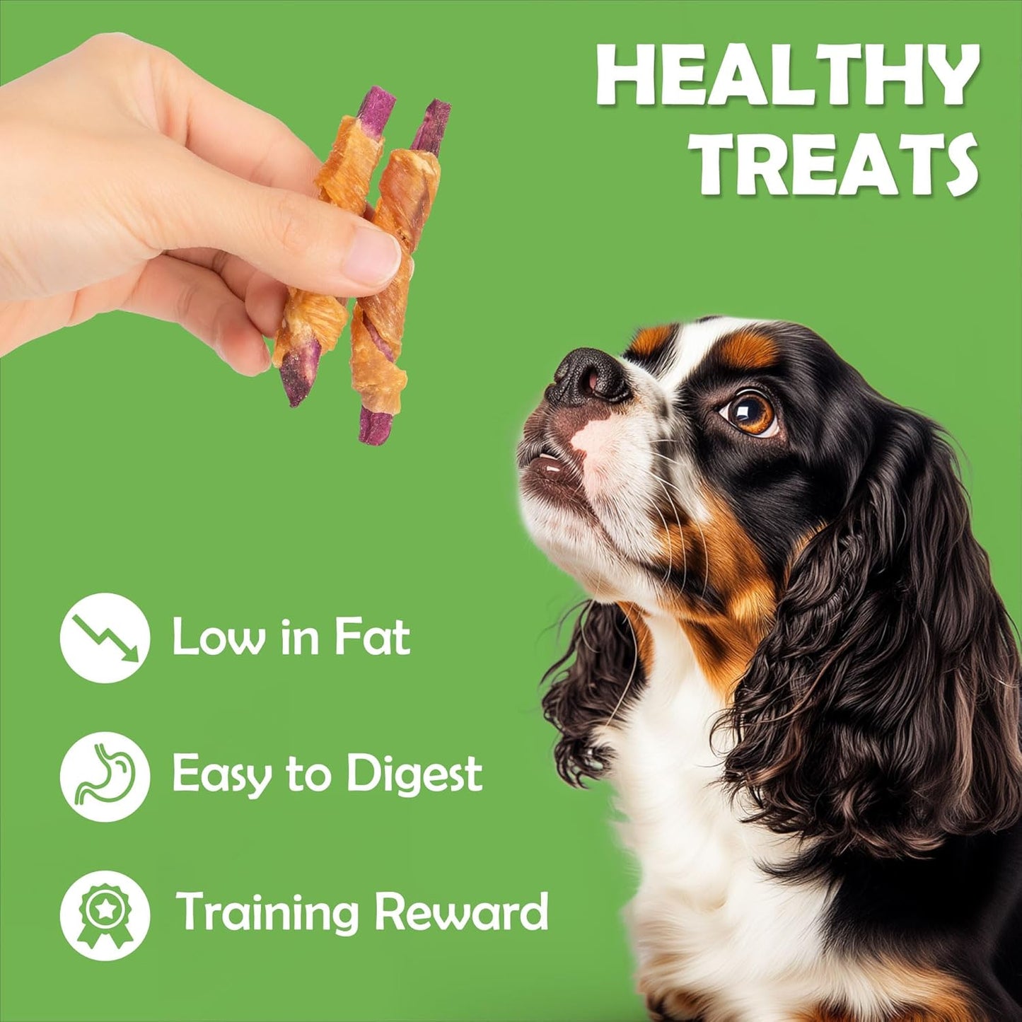 MON2SUN Rawhide Free Dog Treats, Chicken Wrapped Purple Sweet Potato Snacks, Healthy and Natural, Training Treats for Small Dogs, 10.6oz (30 Count - Pack of 1)