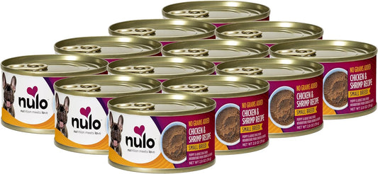 Nulo Grain-Free Small Breed Wet Canned Puppy & Dog Food, Chicken and Shrimp 2.8 Ounce, 12 Cans