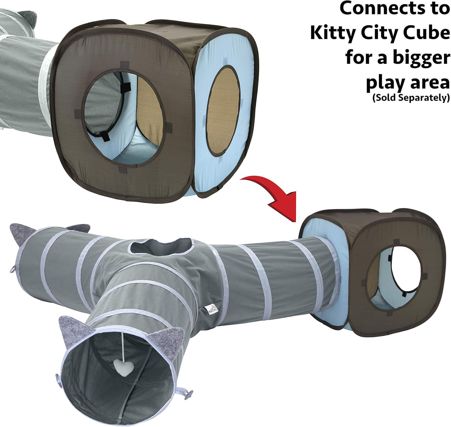 Kitty City Pop Open Rolling Cat Cube, Tunnel, Litter Box