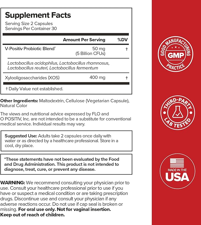 O Positiv URO Vaginal Probiotics for Women pH Balance with Prebiotics & Lactobacillus Probiotic Blend - Vaginal Health Supplement - Promote Healthy Vaginal Odor & Vaginal Flora, 60 Count (Pack of 3)