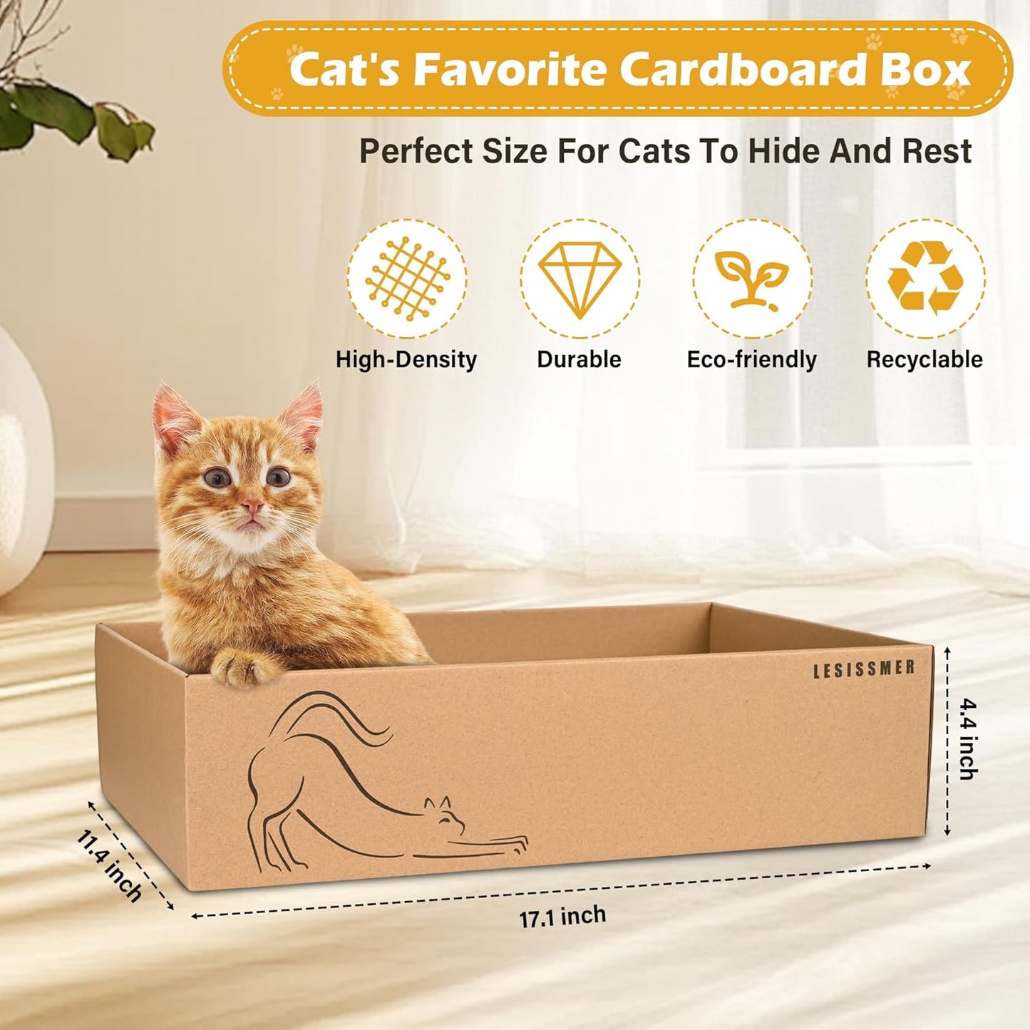 Art Cat Scratcher, 3 Packs Wall-Mountable Art Cat Scratching Board with Box, Cat Wall Scratcher, Cat Scratch Pad, Cardboard Cat Scratchers for Indoor Cats Toy Furniture Protector