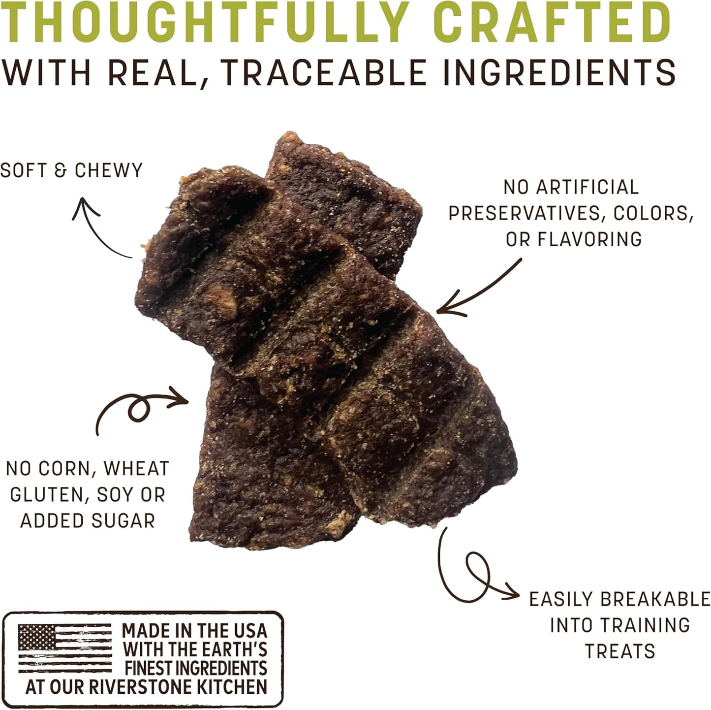 Earth Animal Wisdom Air-Dried from The Air Recipe Premium Natural Jerky Strips Dog Treats, 4 oz. Bag