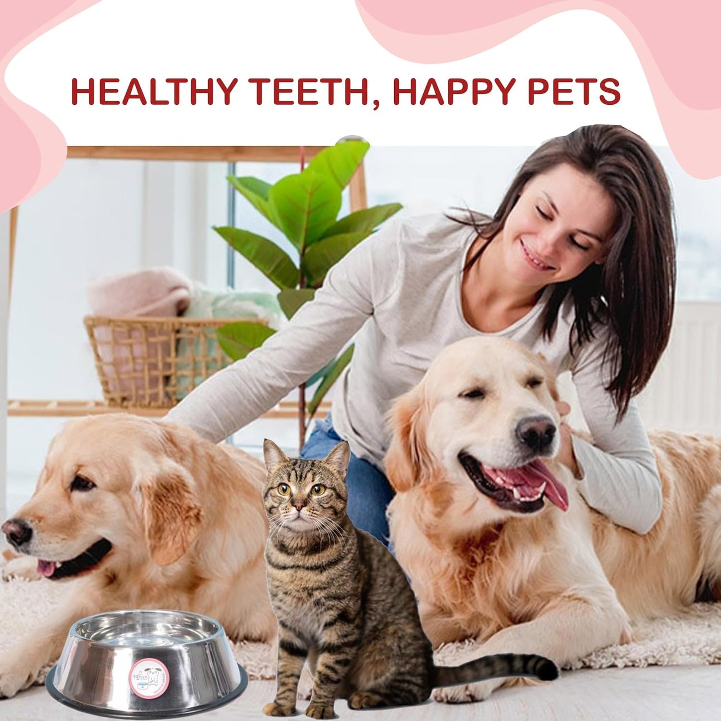 Furpeeps Dog & Cat Dental Care Powder for Water – 45 Servings – Dog Breath Freshener - Natural Plaque & Tartar Remover, No-Brush Oral Hygiene for Puppies, Seniors & Multi-Pet Homes – Vet Recommended