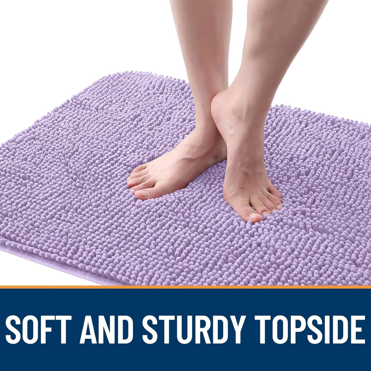 OLANLY Dog Door Mat for Muddy Paws 70x46, Absorbs Moisture and Dirt, Absorbent Non-Slip Washable Doormat, Quick Dry Chenille Mud Mat for Dogs, Entry Indoor Entryway Carpet for Inside Floor, Lavender