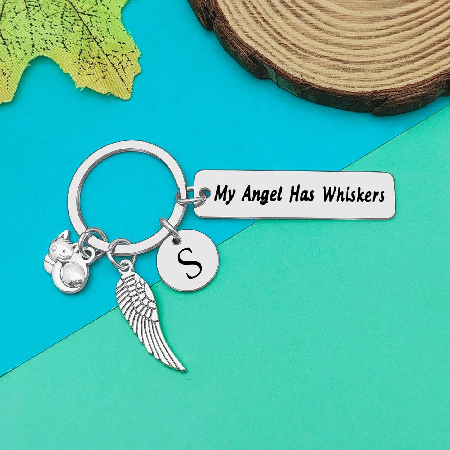 Dabihu Loss of Cat Memorial Keychain Initial Charm Jewelry Sympathy Gifts for Pet Loss in Memory of Cat Gifts for Cat Lovers