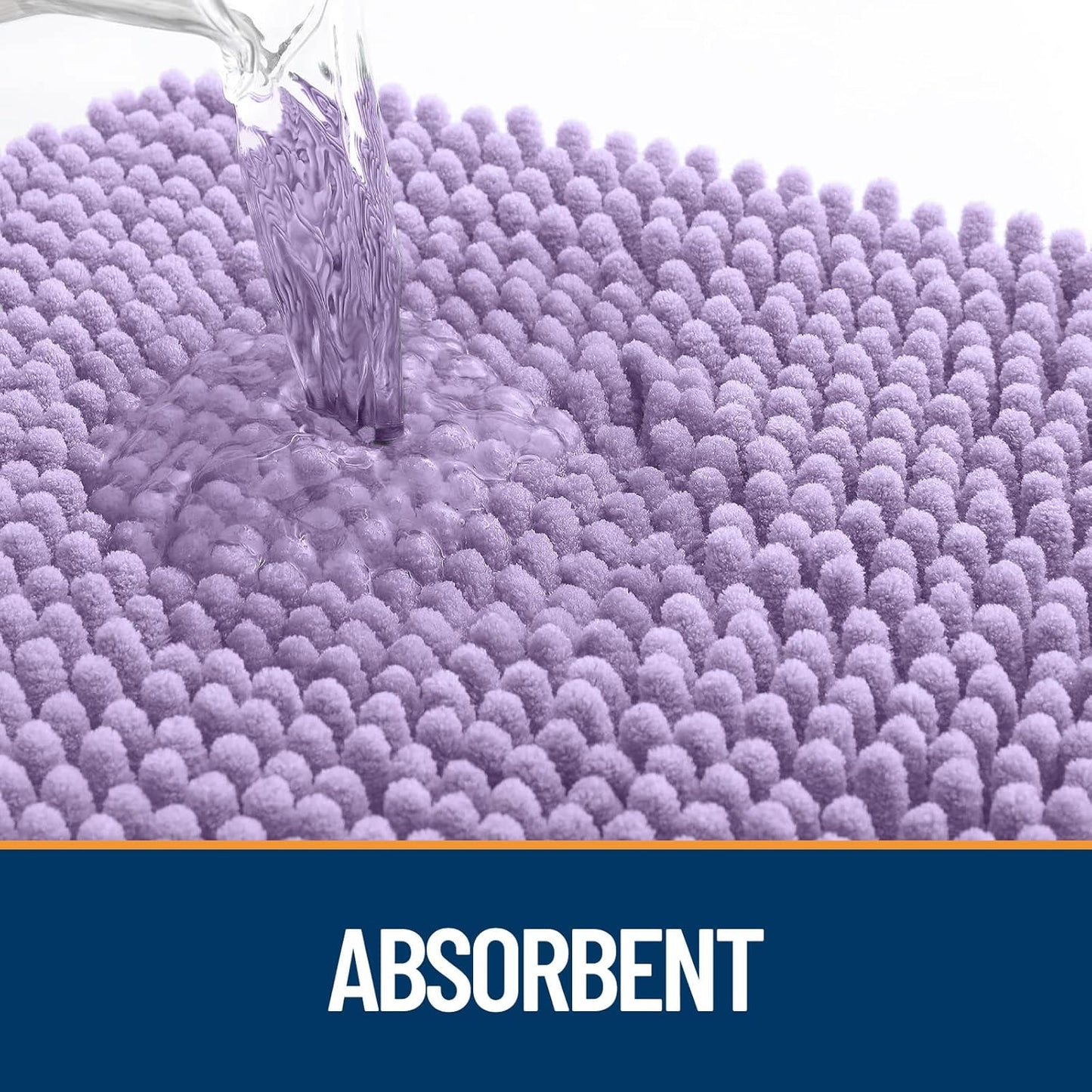 OLANLY Dog Door Mat for Muddy Paws 47x24, Absorbs Moisture and Dirt, Absorbent Non-Slip Washable Doormat, Quick Dry Chenille Mud Mat for Dogs, Entry Indoor Entryway Carpet for Inside Floor, Lavender