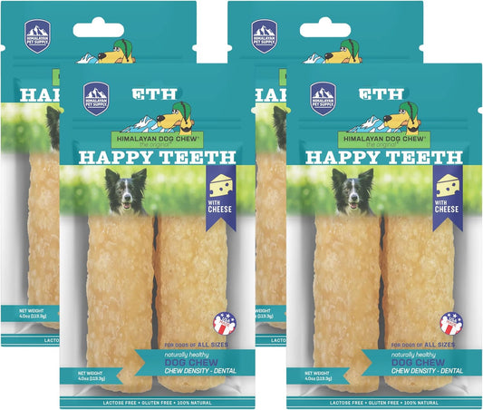 Himalayan Dog Chew Happy Teeth Yak Cheese Dog Chews Dental Chews, 100% Natural, Long Lasting, Gluten Free, Healthy & Safe Dog Treats for Oral Health, Lactose & Grain Free, Protein Rich, 2 Chews