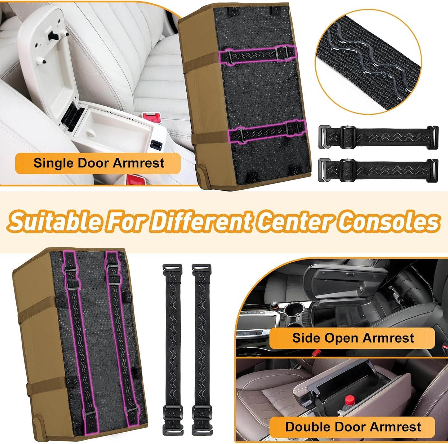 Portable Dog Car Seat for Small Dogs - Adjustable Safety Leash, Washable Cushion & Storage Pocket - Pet Booster Seat for Car Travel- Khaki