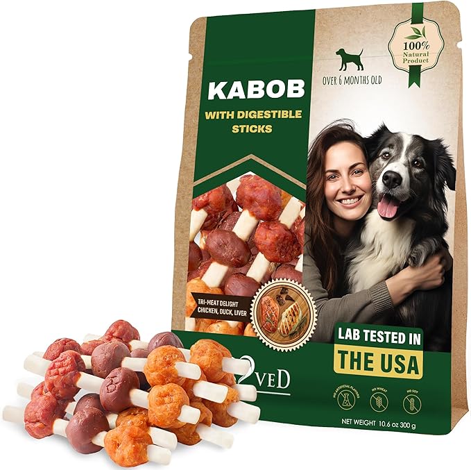 Beloved Pets Dog Treats Rawhide-Free Kabobs with Duck & Chicken Human Grade Meat 11 oz - All Natural Pet Dried Snacks & Grain Free Long Lasting Chews for Large & Small Dogs - Supports Healthy Teeth