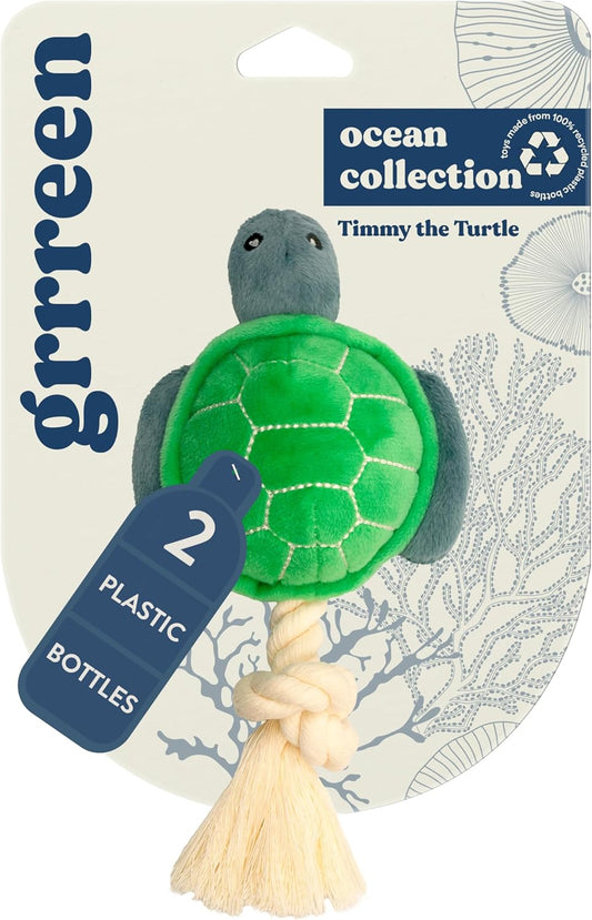 Dog Toys | Plush Turtle Stuffed Animal with Rope for Dogs | Eco Friendly Toy - Easy to Clean and Made from Non Toxic Materials
