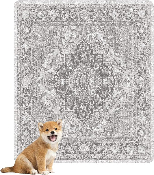 nunubaby Washable Pee Pads for Dogs, Stylish, Non-Slip and Leak-Proof Pee Pads. Reusable Potty Pads for Dogs for Crates and Floors.(Brown/Geo, 31" x36")