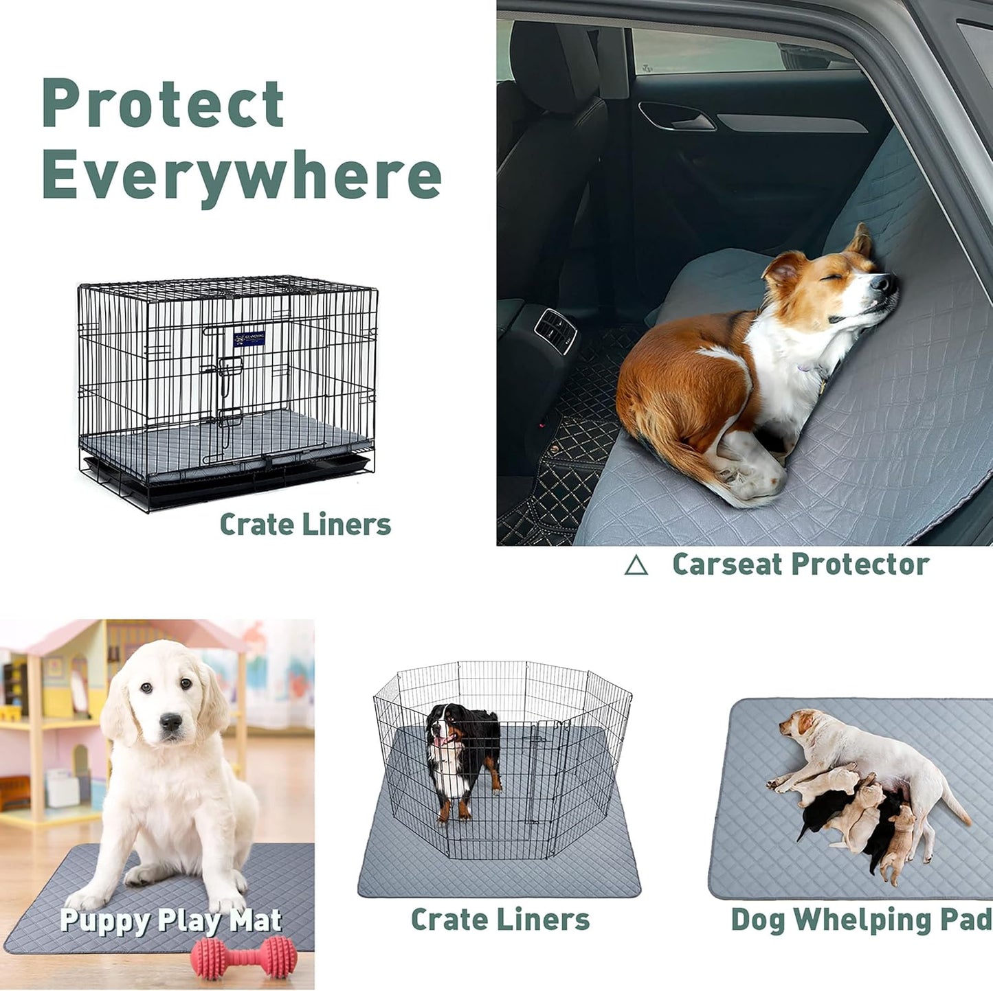 Eterish Reusable Washable Pee Pads for Dogs Large/Extra Large 36'' x 41'' 2 Pack, Absorbent Pet Puppy Dog Training Pads Non-Slip, Waterproof Whelping Potty Pads for Dogs Leak-Proof