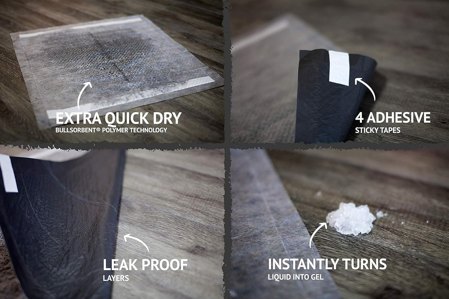 Bulldoglogy 50-Count Carbon Black Puppy Training Pads with Adhesive Tape 24x24 - Large Charcoal Housebreaking Dog Training Wee Pads, Odor Control Thick Pee Pads for Dogs Extra Quick Dry Polymer Tech