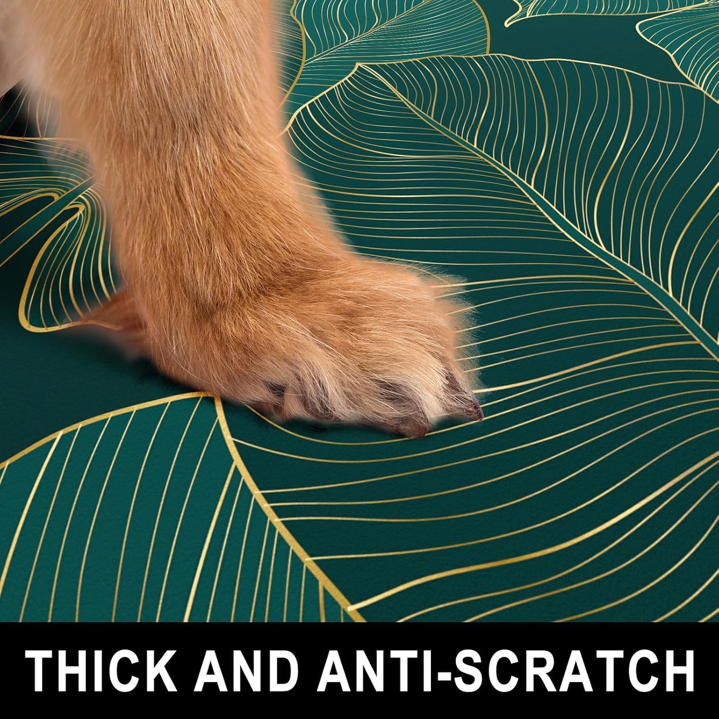 Dog Food Mat, 16" x 24" Absorbent Dog Cat Bowl Mat for Food and Water, Cute Anti-Slip Rubber Pet Feeding Rug Protect Floors, Placemat for Feeding & Watering Supplies, Tropical Palm Leaves