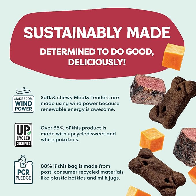 Shameless Pets Soft & Chewy Dog Treats, Beef Up Meaty Tenders, 8oz – Real Beef is 1st Ingredient – Grain Free, No Corn or Soy – Digestive Support – for Small, Medium & Large Dogs