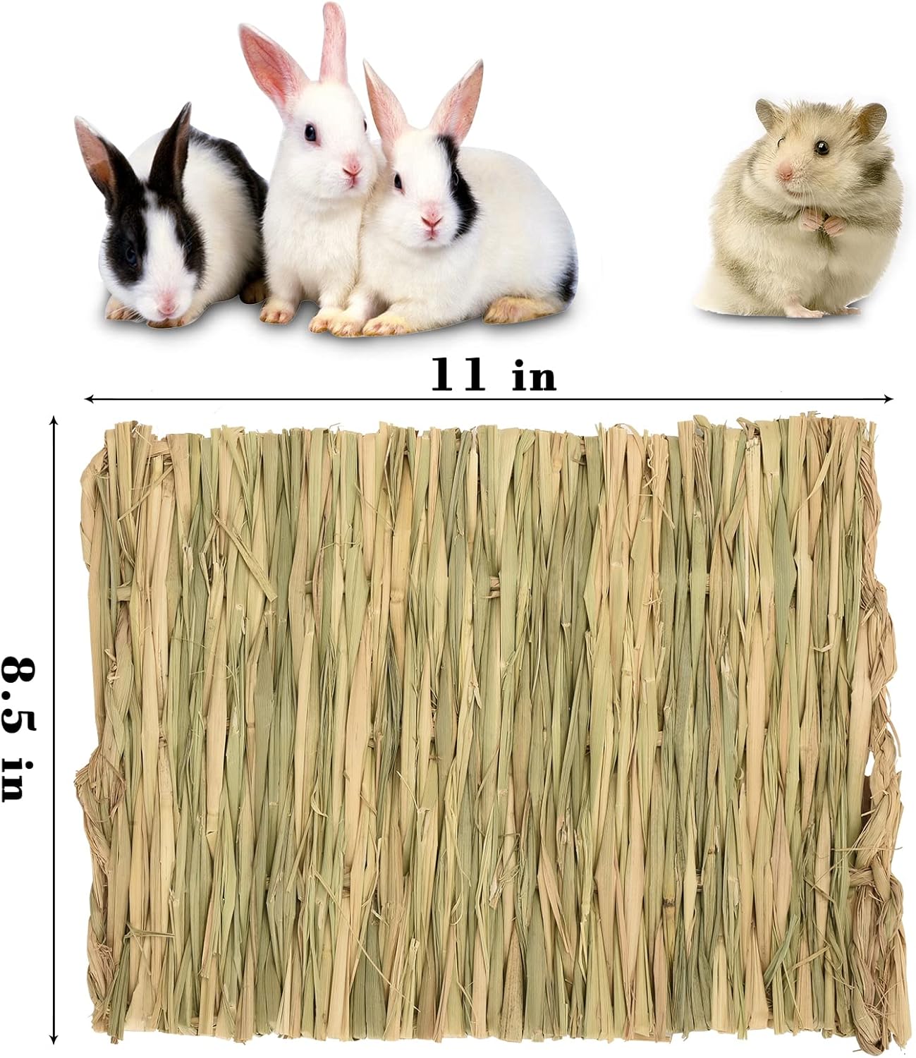 Grass mat for Rabbit Bunny Sangle Sopffy 6 Pcs,Rabbit Hay Mat,Small Animal Cages Hay Mat,Rabbit Grass Mat,Nesting and Toys for Guinea Pig Parrot Rabbit Bunny Hamster Chinchilla Squirrel