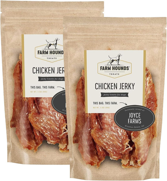 Farm Hounds - Chicken Jerky - Premium Natural Jerky for Dogs - 100% Humanely Raised Chicken - Break-to-Size - Great for Training & Treats - No Added Fillers - Made in USA - 3.5 oz -2 Pack