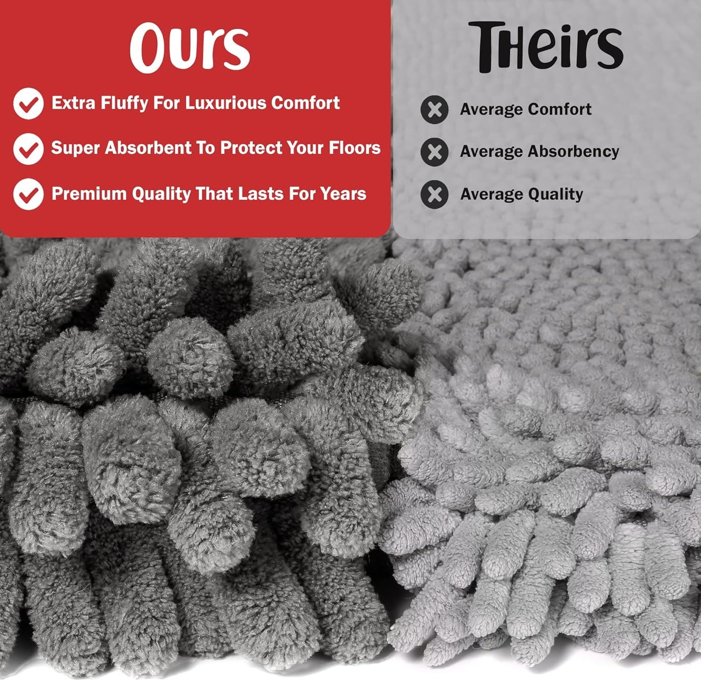 DogBuddy Dog Door Mat for Muddy Paws, Absorbent Microfiber Pet Rug, Waterproof Non-Slip Doormat, Washable Rugs for Dogs, Entryway Indoor Outdoor Mat, Dog Supplies (Medium, Shadow)