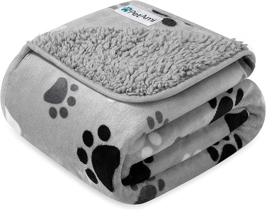 PetAmi Waterproof Dog Blanket for Medium & Large Dogs, Reversible Pee Proof for Puppy & Cat, Soft Washable Dog Crate Cover, 60x80 Gray