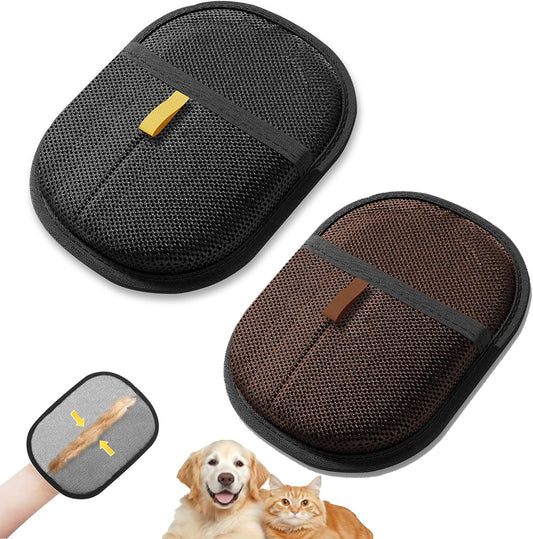 Electrostatic Pet Hair Remover Glove,2 Pcs Magic Cat Dog Hair Mitt,Pet Hair Remover for Furniture/Carpet/Couch/Clothes/Car/Pet Grooming Gloves