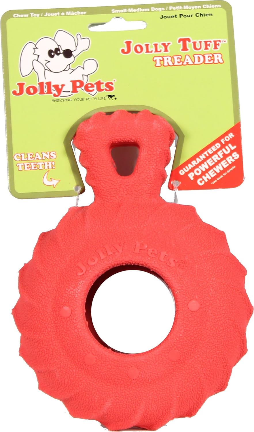 Jolly Pets 4.5"" Jolly Tuff Treader, Red, JTR22