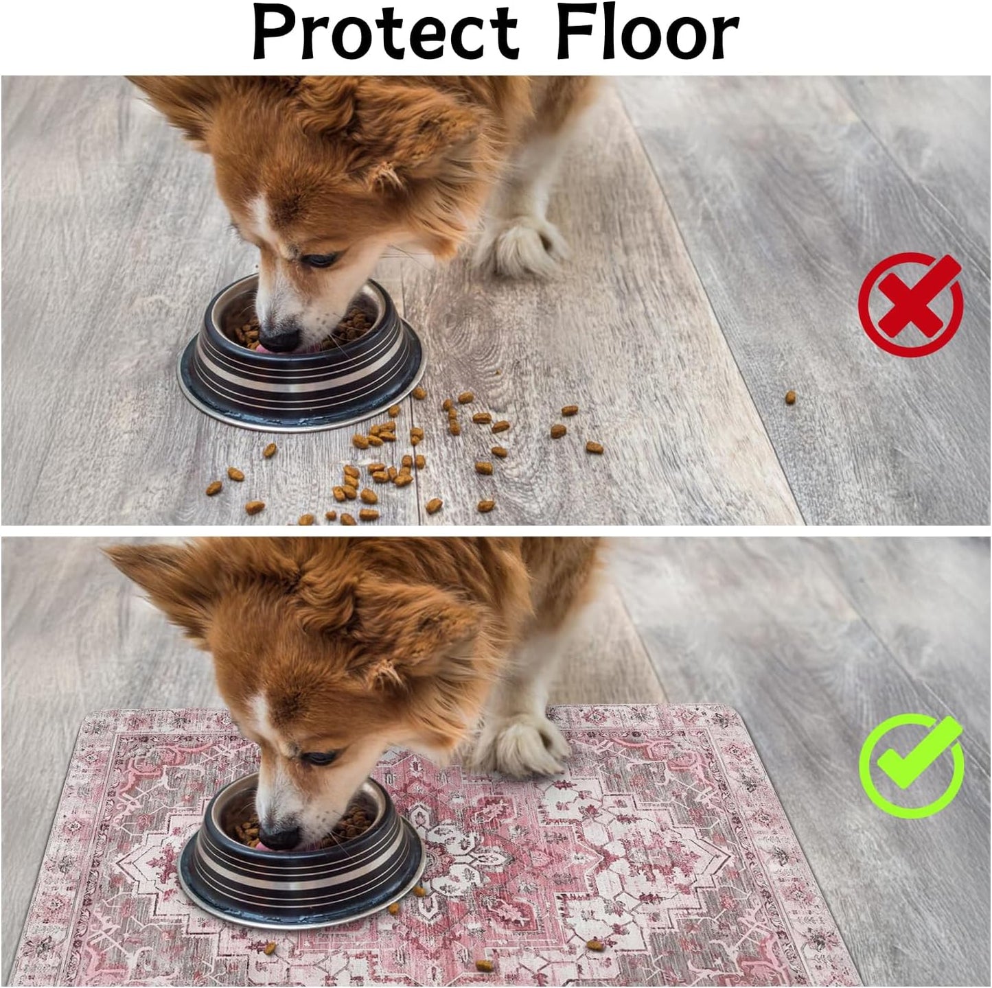 Pet Food Mats for Floor, Absorbent Dog Mat for Food and Water Dispenser Mat, Dog Food Mat Quick Dry Cat Food Mat Pet Supplies