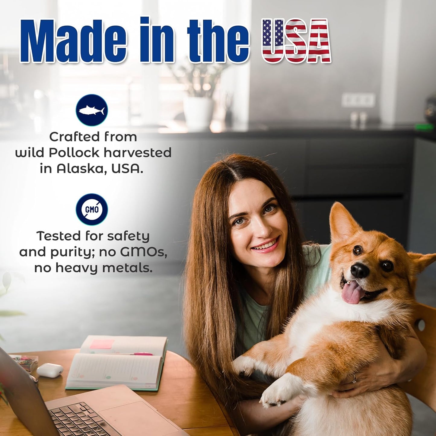 Life Line Pet Nutrition Wild Alaskan Fish Oil for Dogs and Cats 128oz – Omega 3 Fish Oil Supplement for Skin & Coat, Brain, Eye & Heart Health