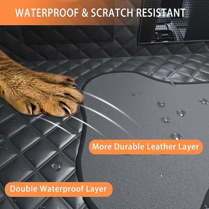 Car Back Seat Pet Cover for Dogs Back Seats Protector, Soft Inflatable Cushion Backseat Extender Comfortable Dog Hammock, Waterproof Dog Bed Rear Travel Accessories for Car,SUV,Truck