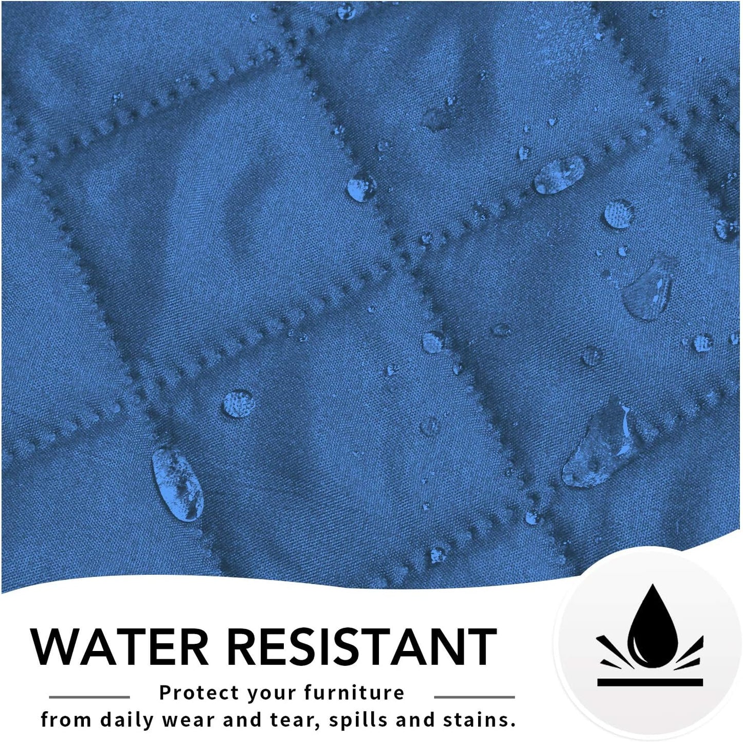 Easy-Going Oversized Recliner Cover Reversible Couch Cover Sofa Cover for Living Room Water Resistant Furniture Protector with Elastic Straps for Pets Dog (Oversized Recliner, Blue/Ivory)