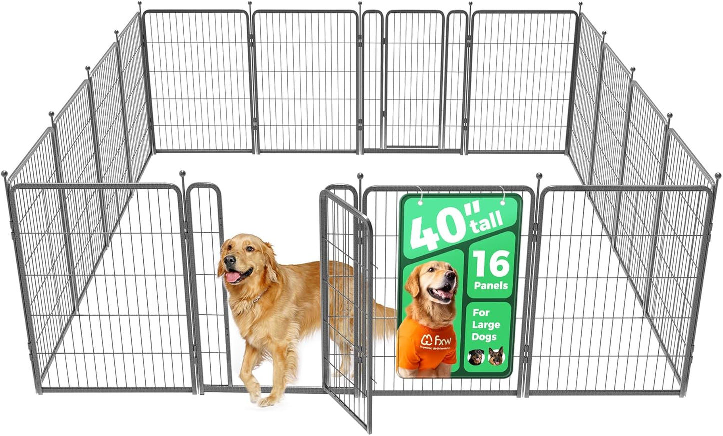 FXW Aster Dog Playpen Designed for Yard, 40inch 16 Panels