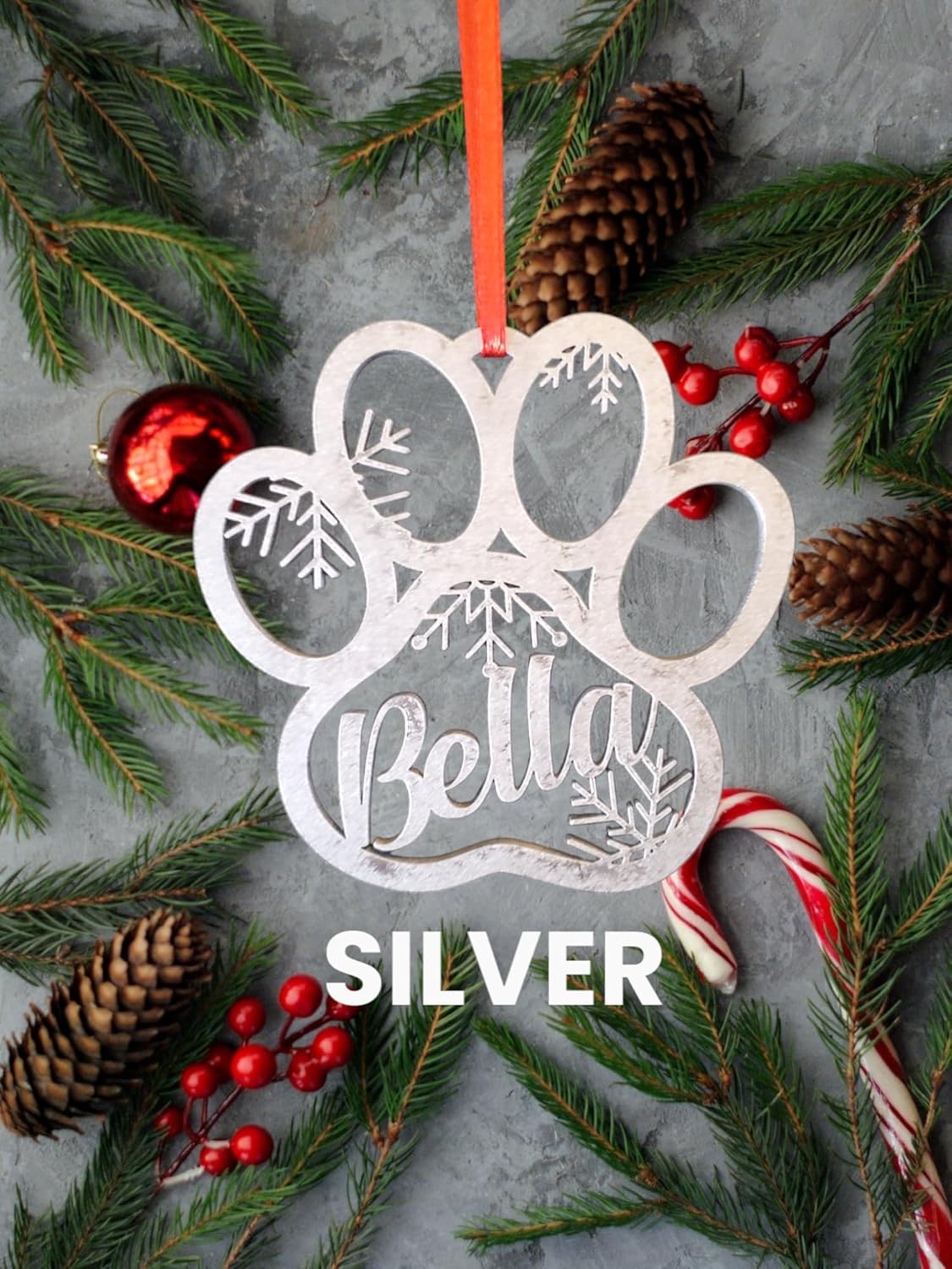 Personalized Dog Paw Ornament, Custom Pet Christmas Ornament, Animal 2024 Ornament