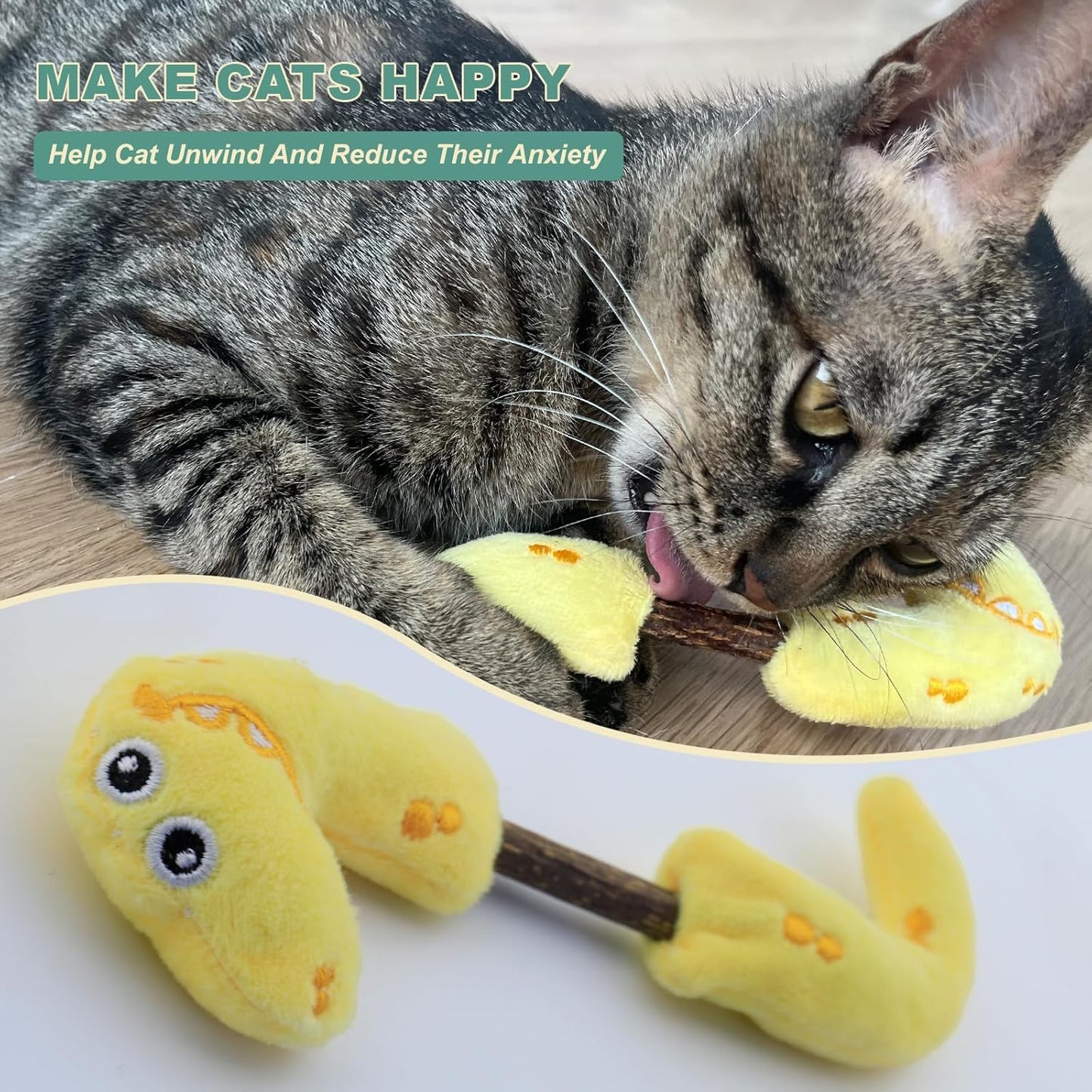 Matatabi Silvervine Sticks Cat Toys for Indoor Cats, Cat Dental Toy for Kitten Teeth Cleaning, Crinkle Sound Catnip Toys