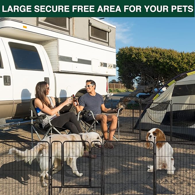 Dog Playpen Outdoor, 16 Panels 32" H Dog Pen Indoor, Metal Dog Fence Outdoor, Pet Fence for Large/Medium/Small Dogs, Indoor Puppy PlayPen, Dog Fence Exercise Pen for RV,Camping,Yard
