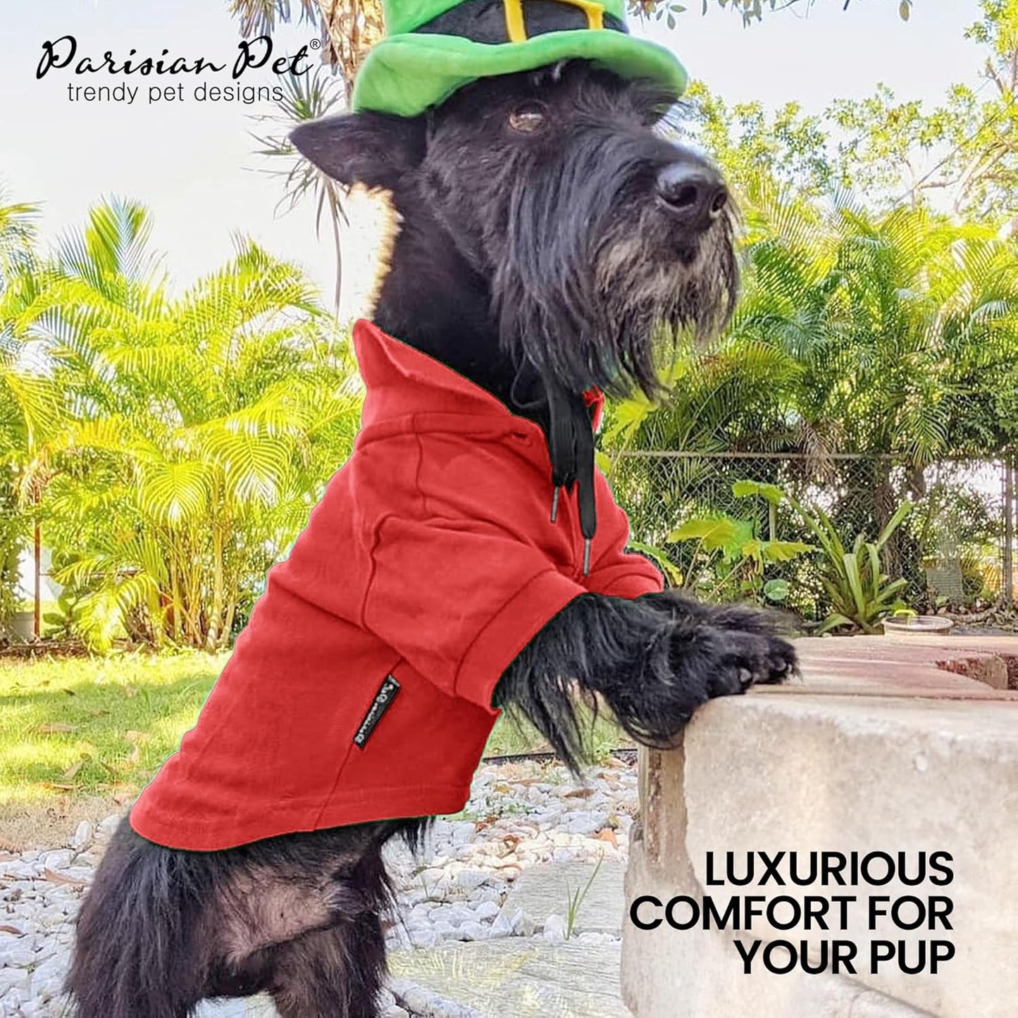 Parisian Pet Polo Shirts - Breathable Cotton Shirts for Dogs - Solid Red Summer Pullover - Button Up Collar for Medium Dogs