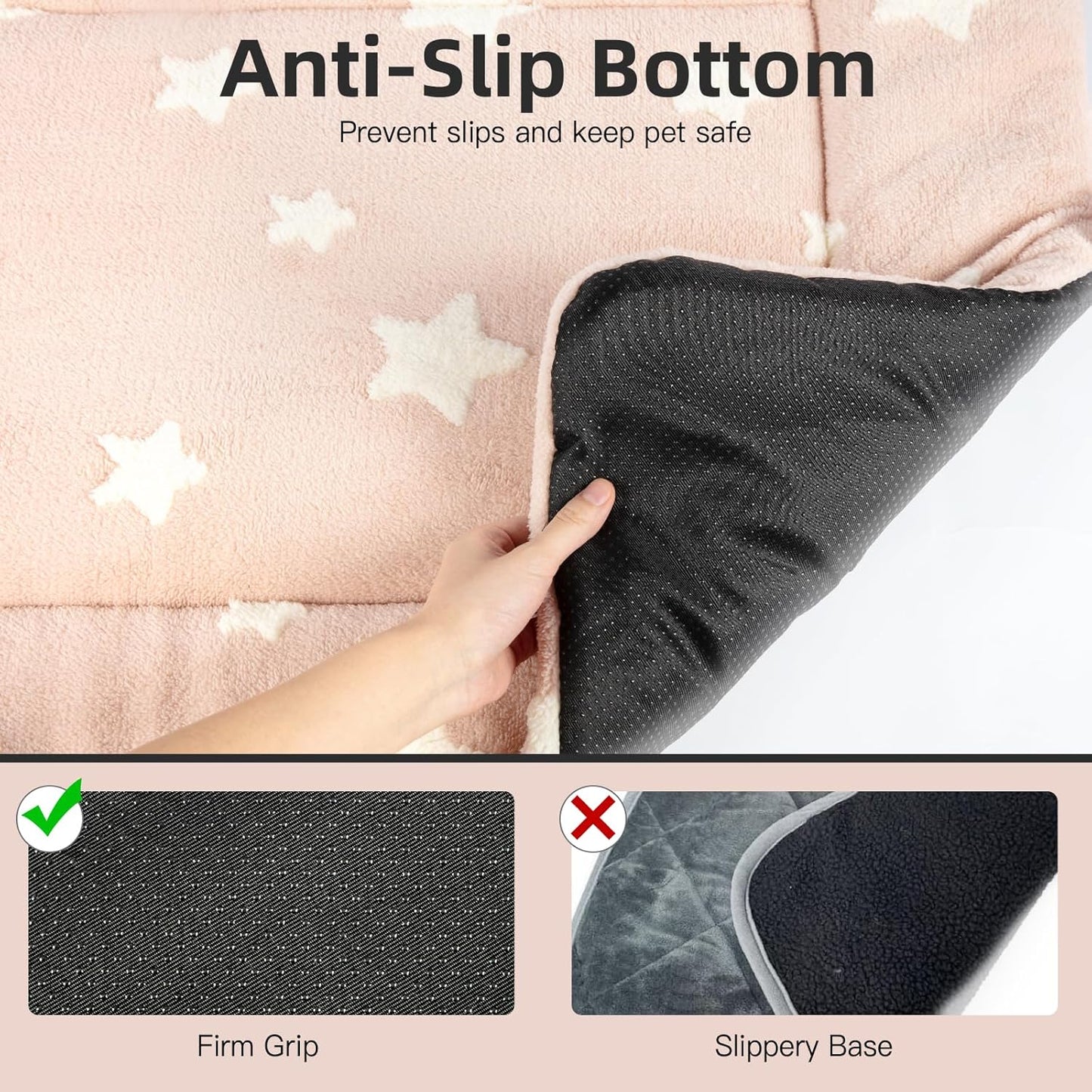 Mora Pets Dog Crate Pad Kennel Dog Bed Mat for Medium Dogs Washable Cute Star Pet Bed for Cage Ultra Soft Flat Puppy Cat Kitten Cushion for Sleeping Anti-Slip Pink 30 x 19