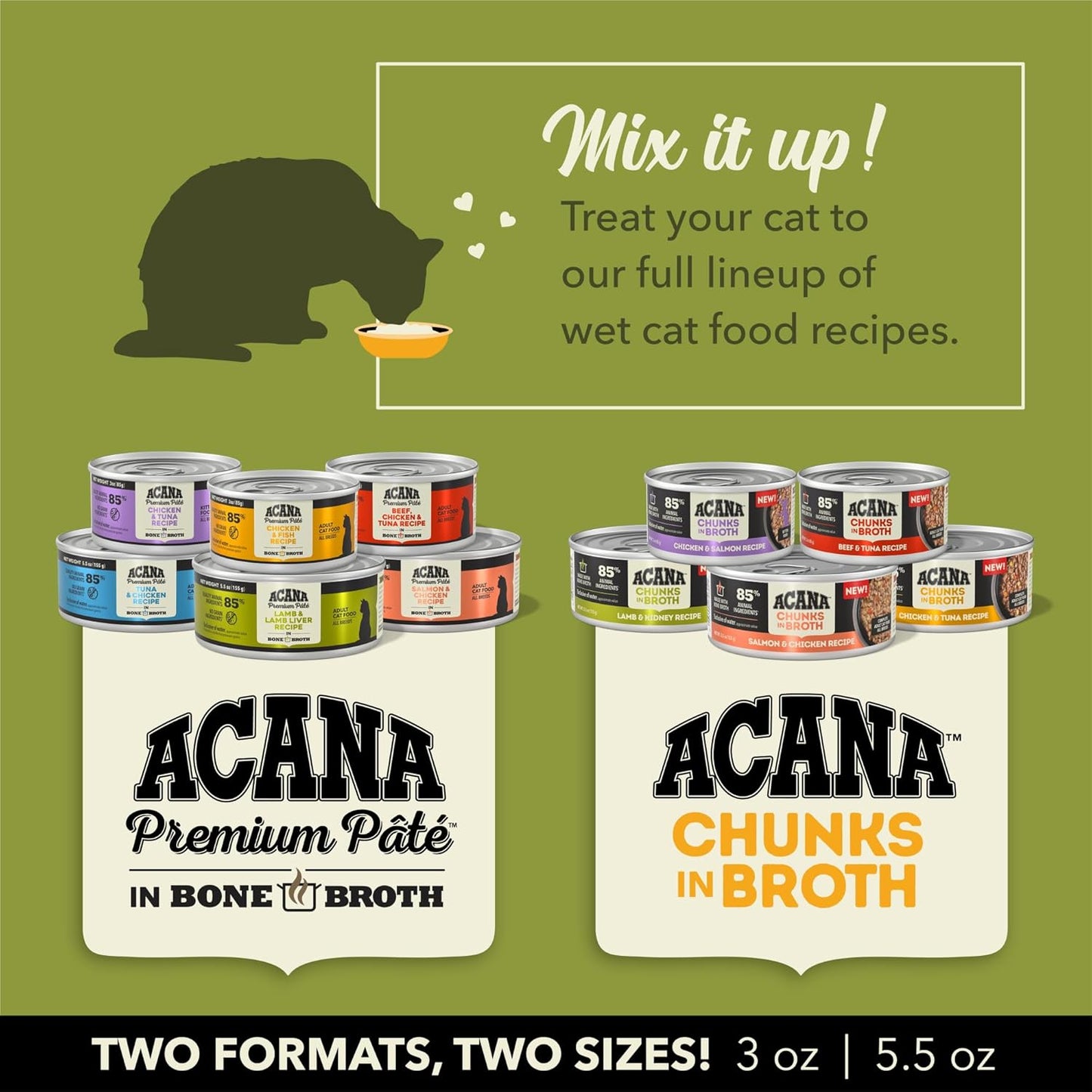 ACANA PREMIUM PATE Wet Cat Food, Lamb & Lamb Liver Recipe in Beef Bone Broth, 5.5oz (Case of 12)